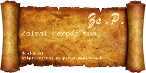 Zsirai Perpétua névjegykártya